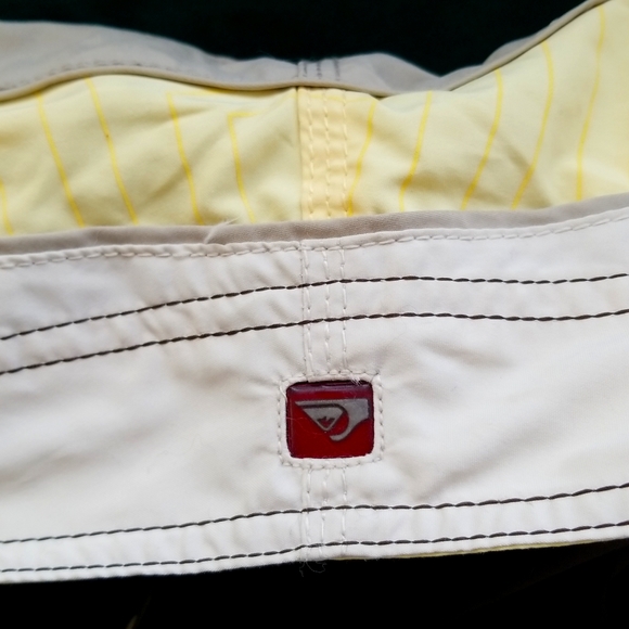 NWT QUICKSILVER brown beige yellow SWIM TRUNK Neofly men size 38 - Picture 8 of 17